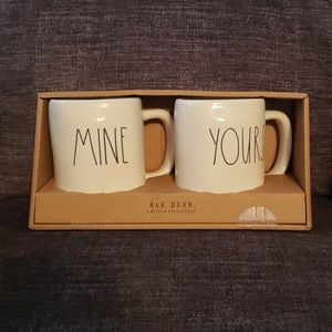 Rae Dunn LL Mine and Yours mug set.